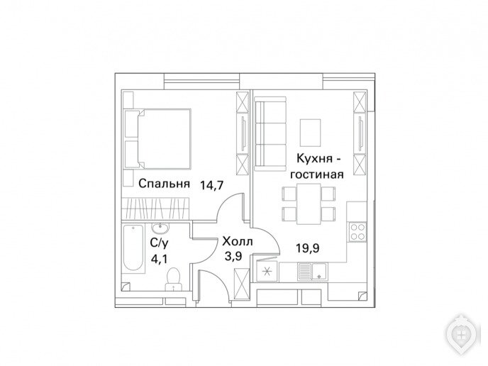 Планировка евродвушки 37 кв м фото с планом