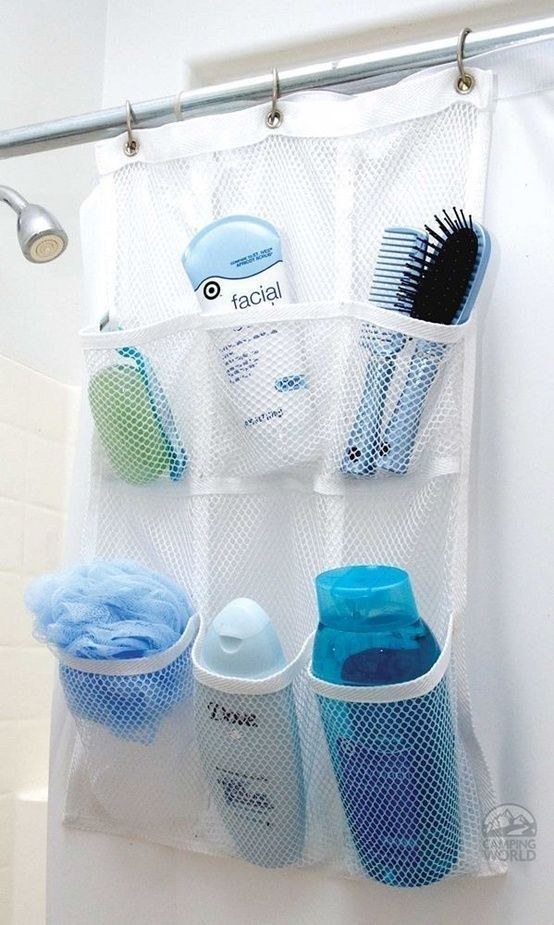 Mesh organizer inside shower