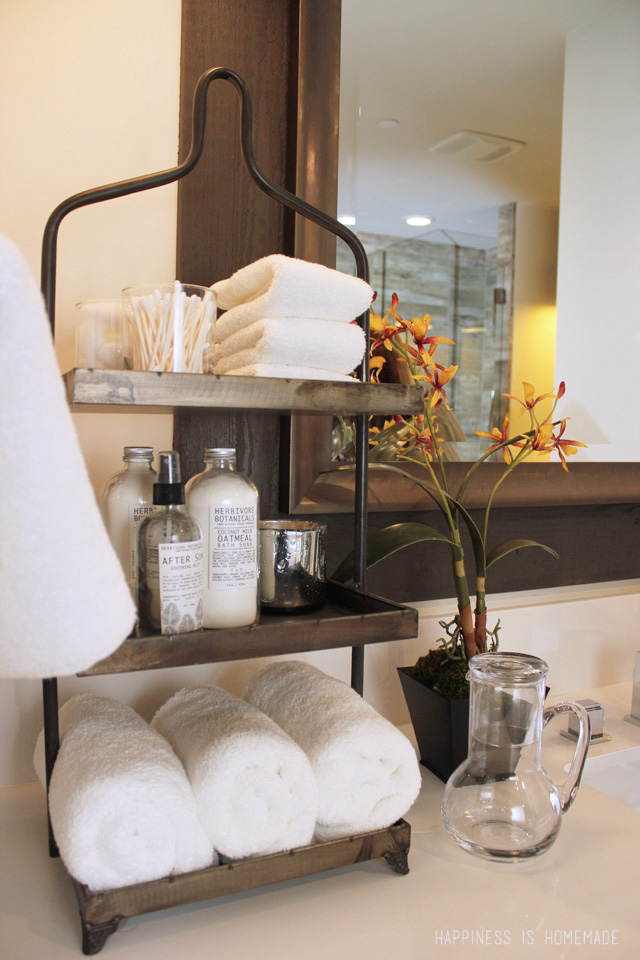 Tiered bathroom storage shelf