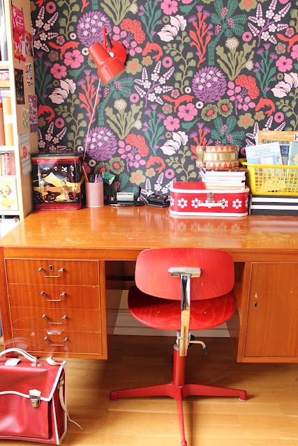 Retro colorful wallpaper workspace