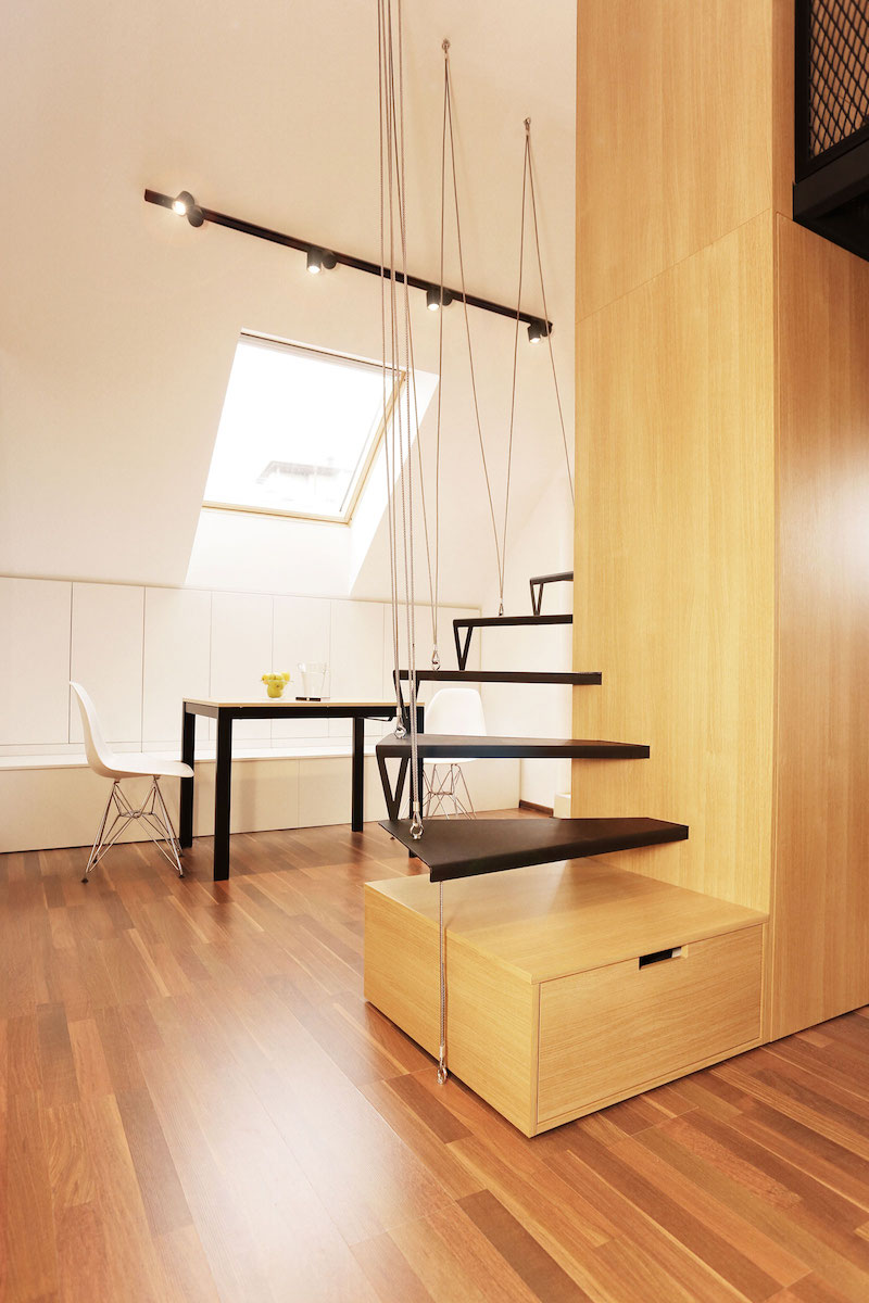 Sofia studio with storage under the stairs