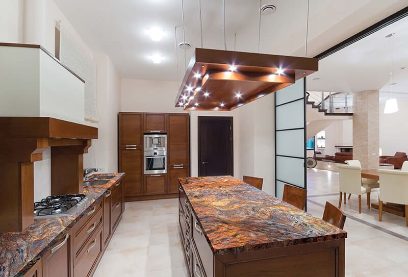Fusion quartzite kitchen countertop