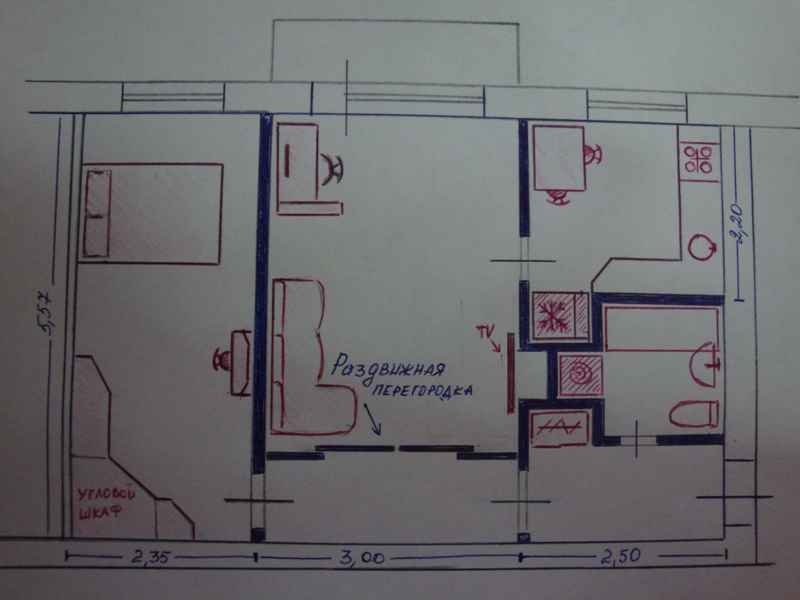 Дизайн и перепланировка двухкомнатной квартиры хрущевки