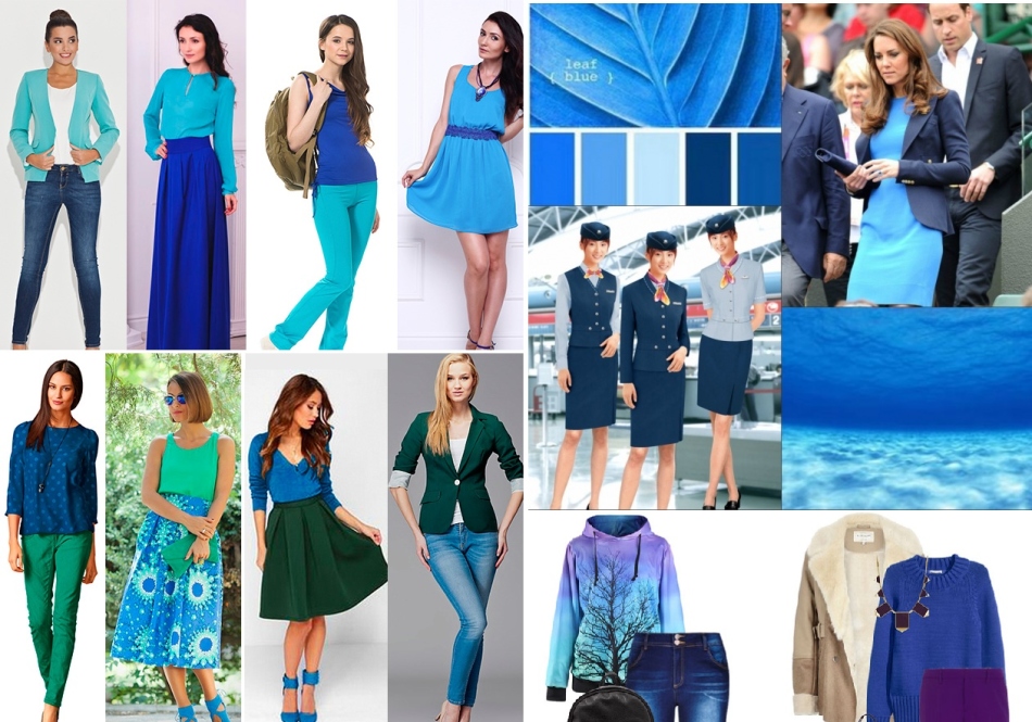 Голубой в одежде сочетание с другими цветами для женщин