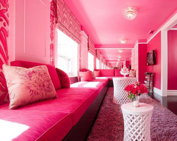 Pink colored walls