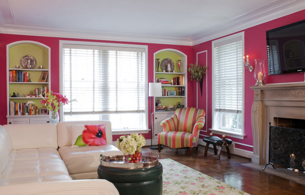 pink living room