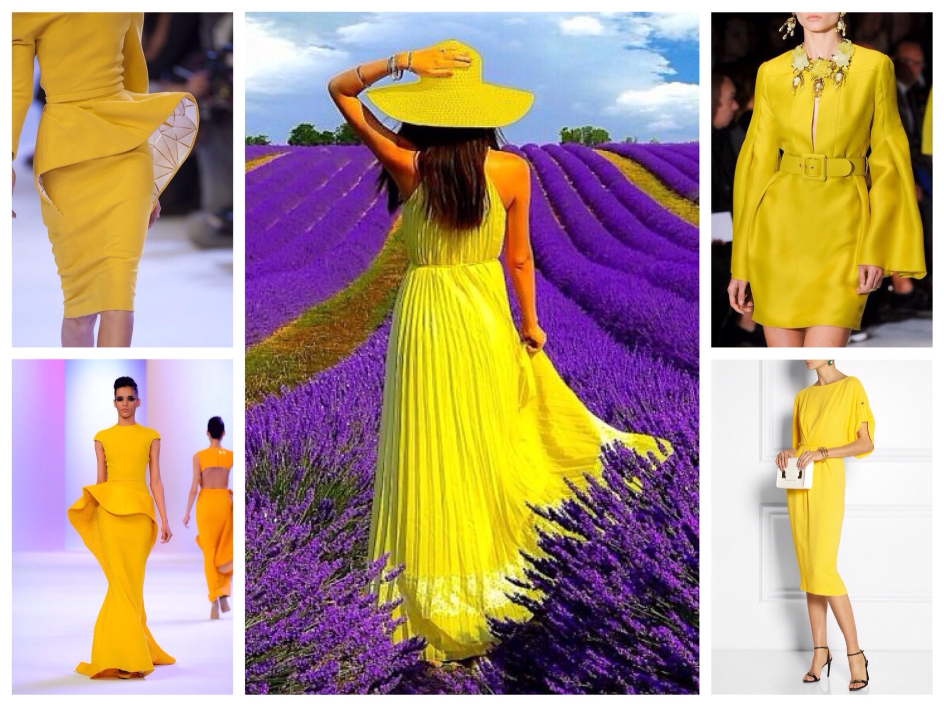 Желтая одежда с какими цветами сочетается