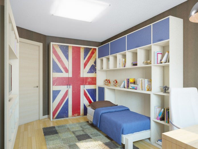 Флаг Британии на шкафу в детской комнате