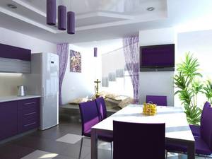 Фиолетовая кухня дизайн