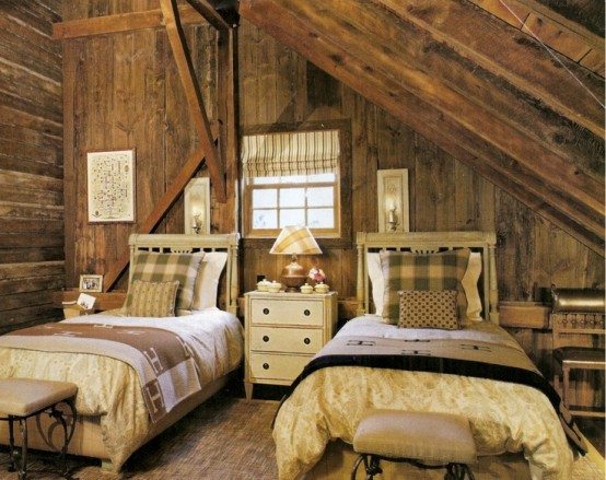 Пример спальни в деревенском стиле
