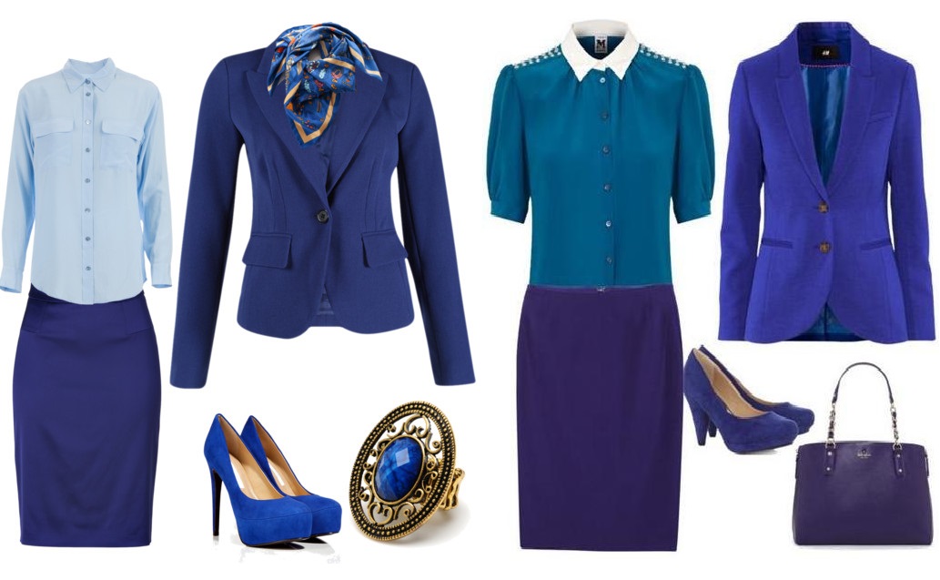 Какие цвета сочетаются с темно синим в одежде для женщин