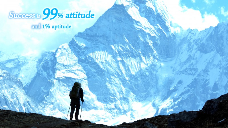 [Success] Wallpaper: "Success is 99% attitude and 1% aptitude."