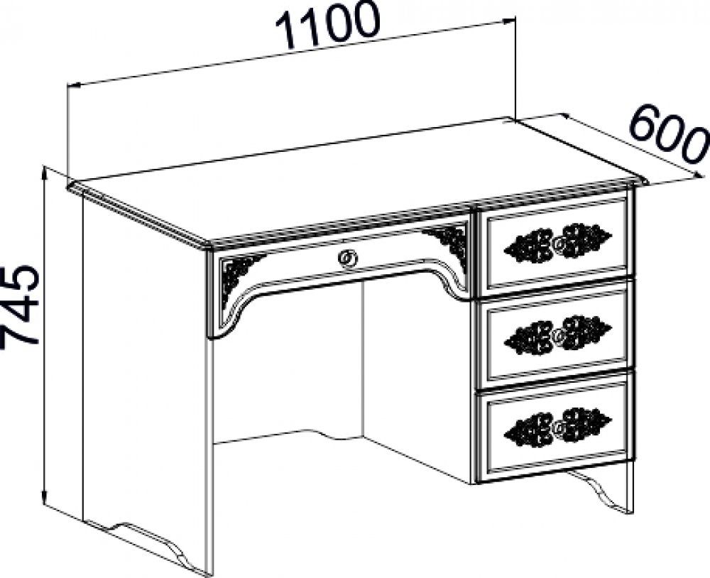 Стандартные размеры туалетного столика:  столик: размеры, виды .