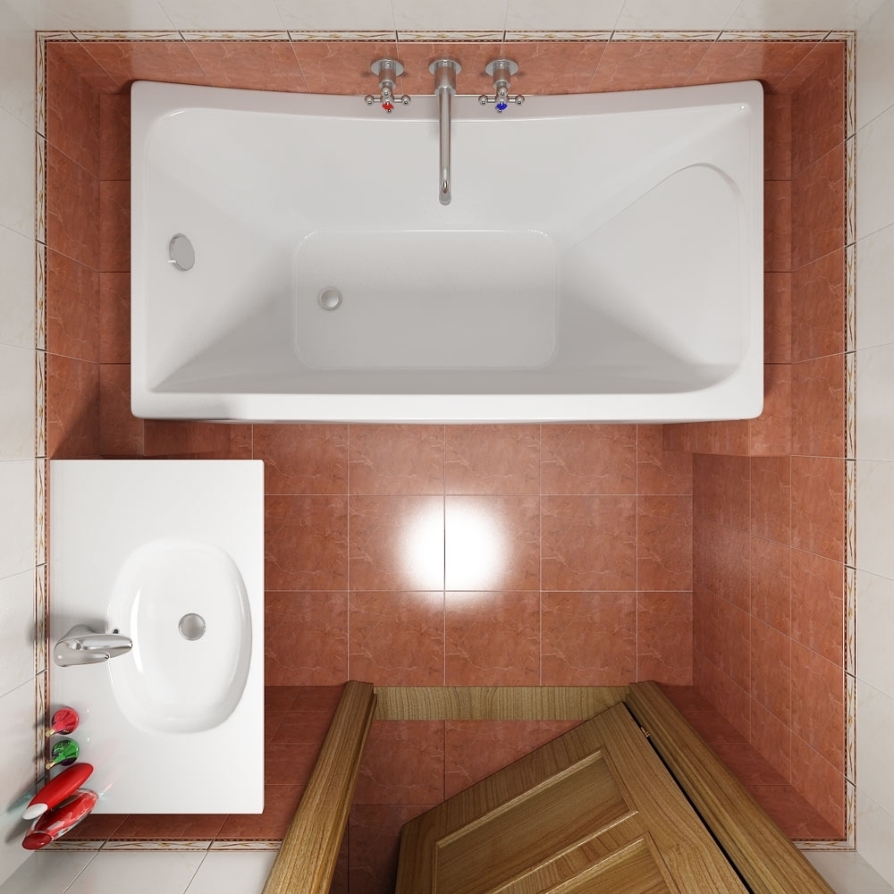 Пример планировки ванной комнаты без унитаза