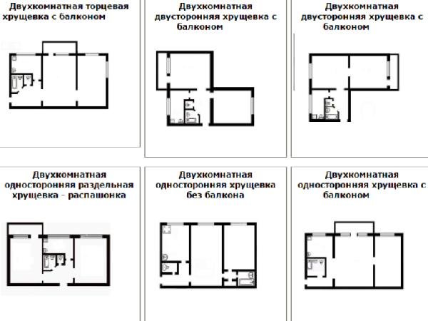 перепланировка двухкомнатной хрущевки