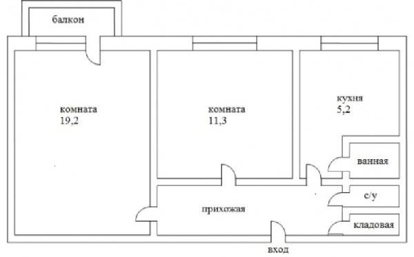 двухкомнатная хрущевка с улучшенной планировкой