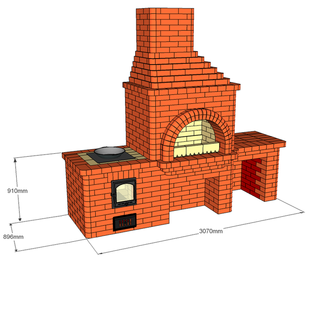 Барбекю с печью под казан из кирпича чертежи и фотографии
