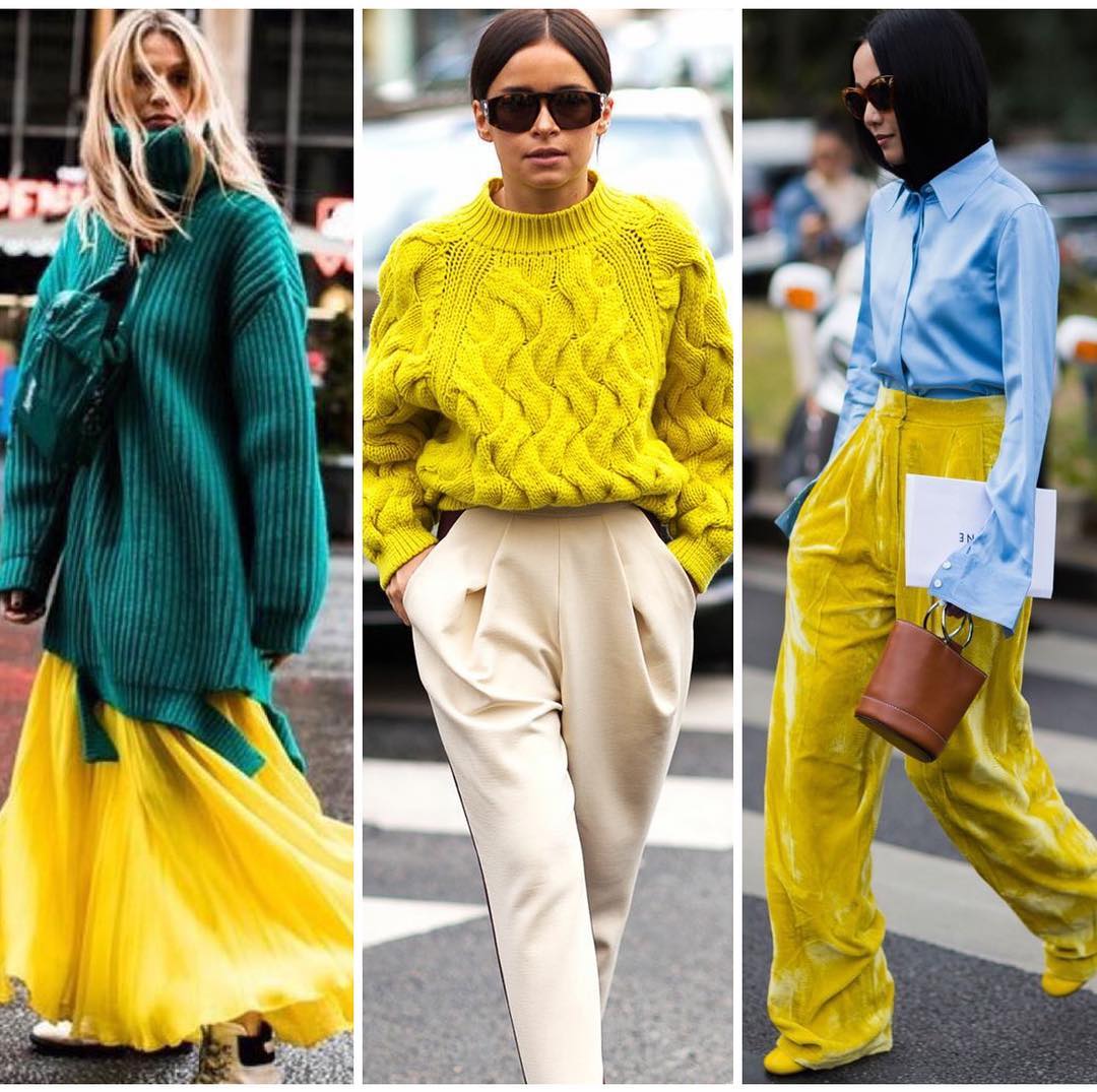 Какой цвет сочетается желтым в одежде для женщин