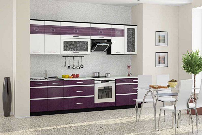Дизайн фиолетовой кухни - Мебель