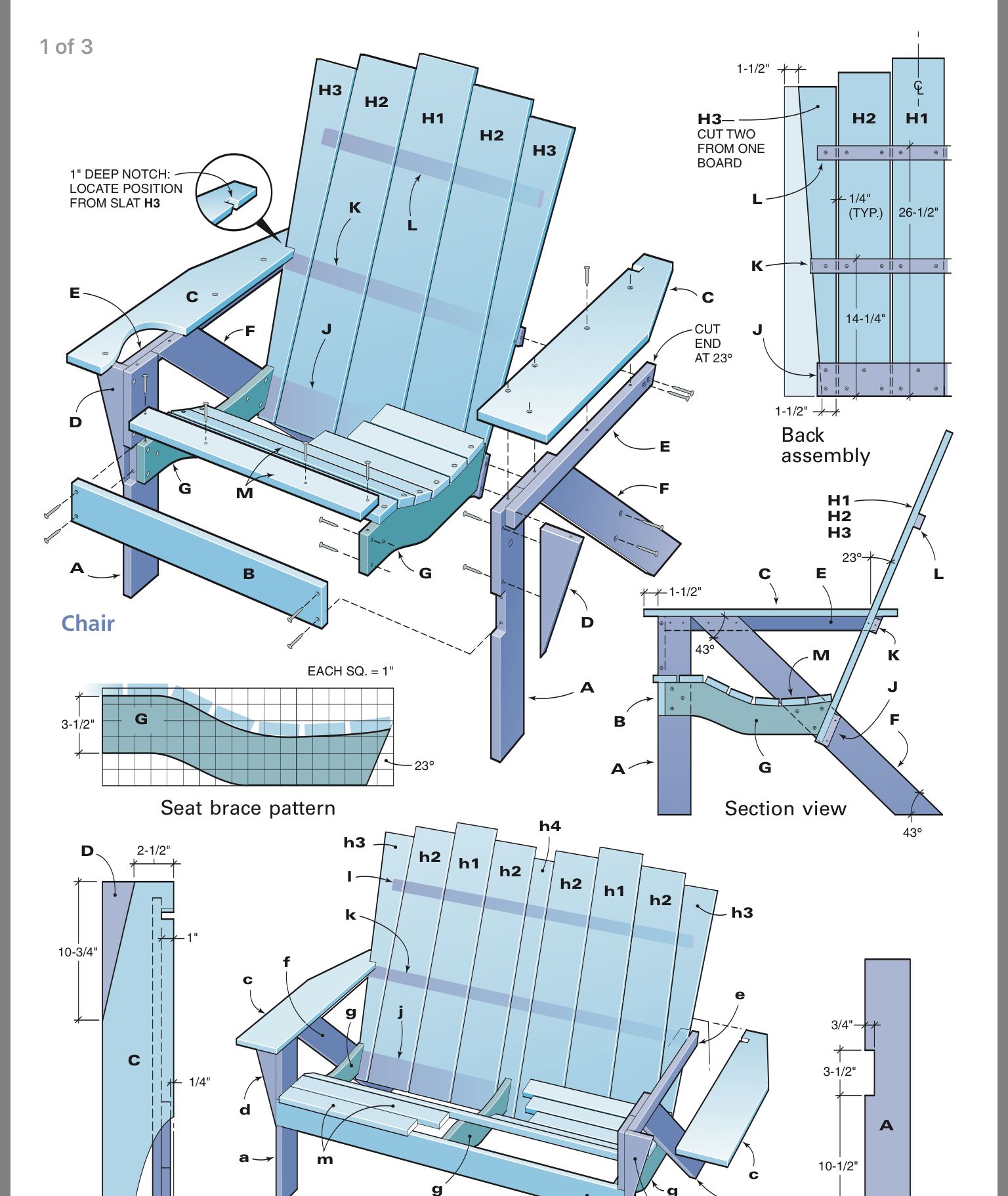 кресло складное деревянное чертеж