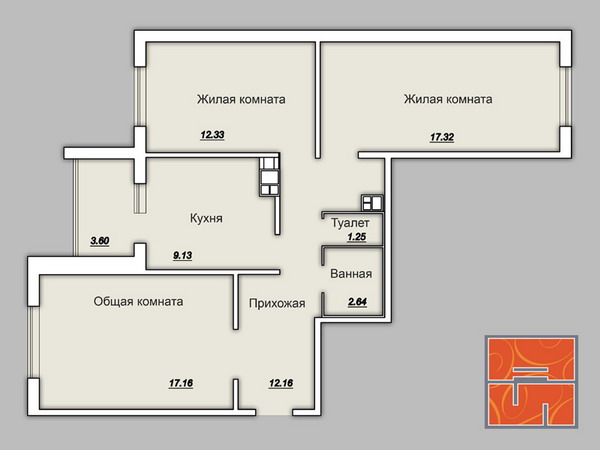 Планировка 3 квартир