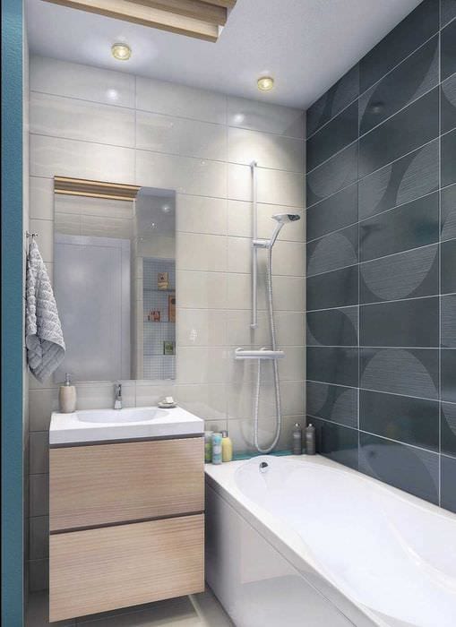 вариант яркого дизайна ванной комнаты 2.5 кв.м