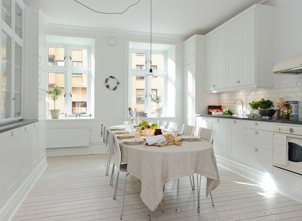 белая кухня в скандинавском стиле