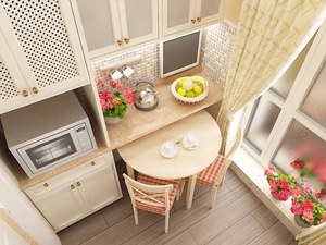 Размещение круглых и квадратных столов в маленьких кухнях