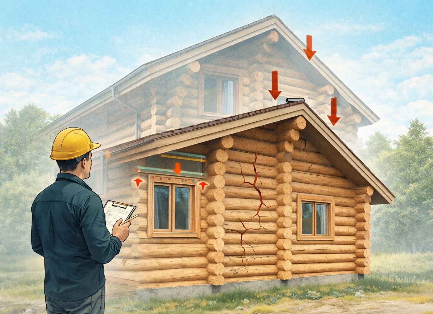 Как правильно учитывать усадку при строительстве дома из бруса и как мы это решаем